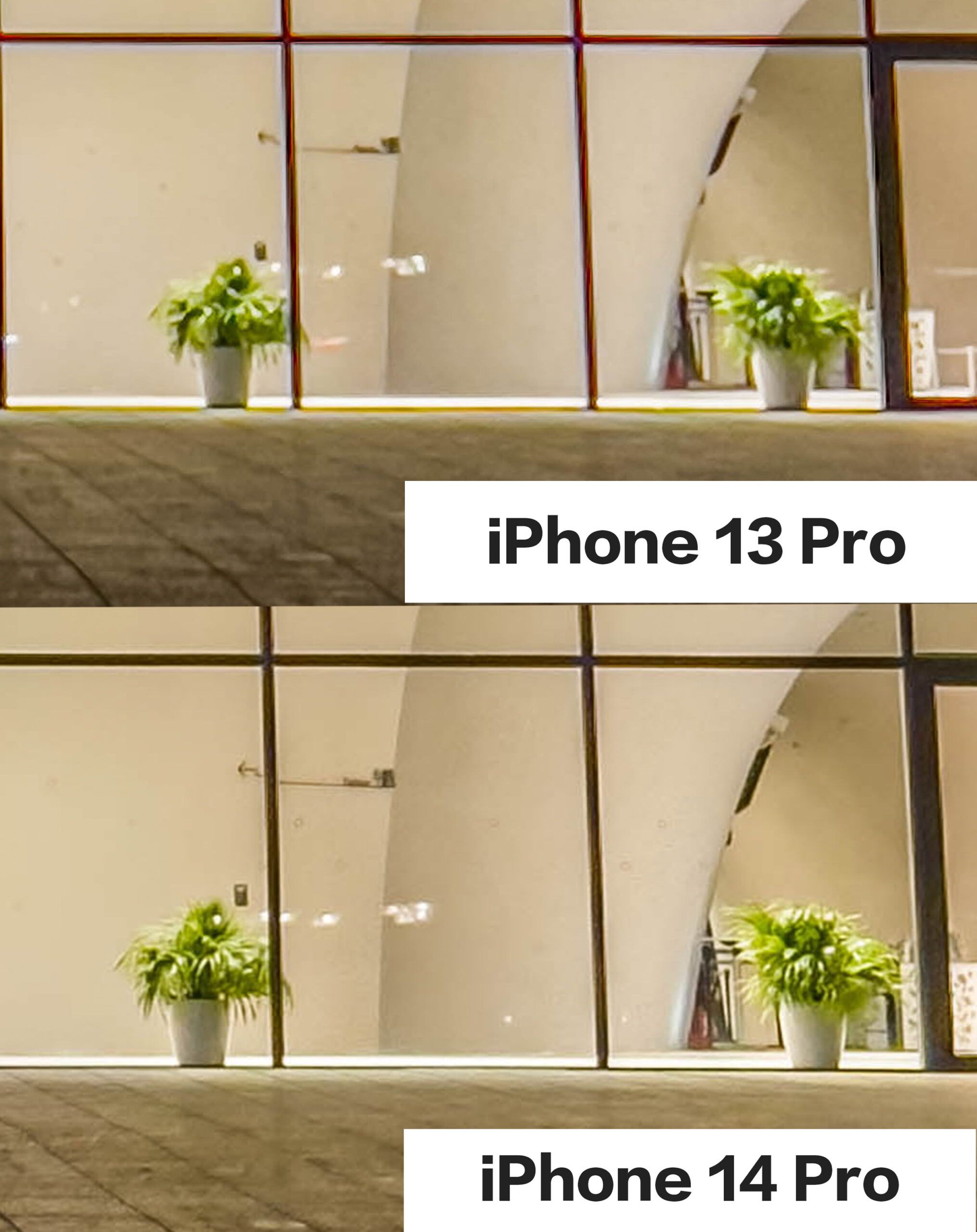 iPhone 14 Pro 2x zoom ProRAW lens night shot comparison 1